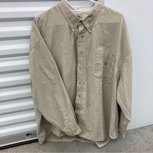Men’s 3XL Duck Head Button Down Shirt Brown Long Sleeve